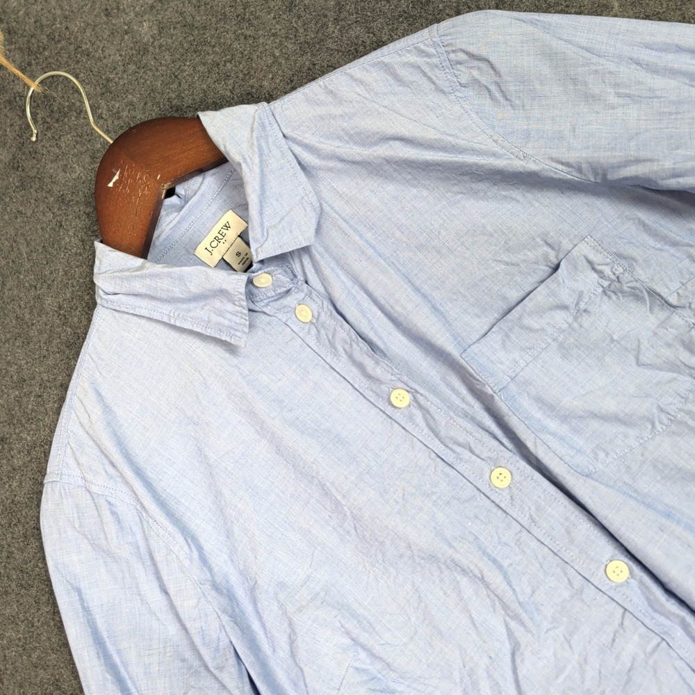 J.Crew Womens Small Light Blue Long Sleeve Button Down Cotton Shirt Pocket